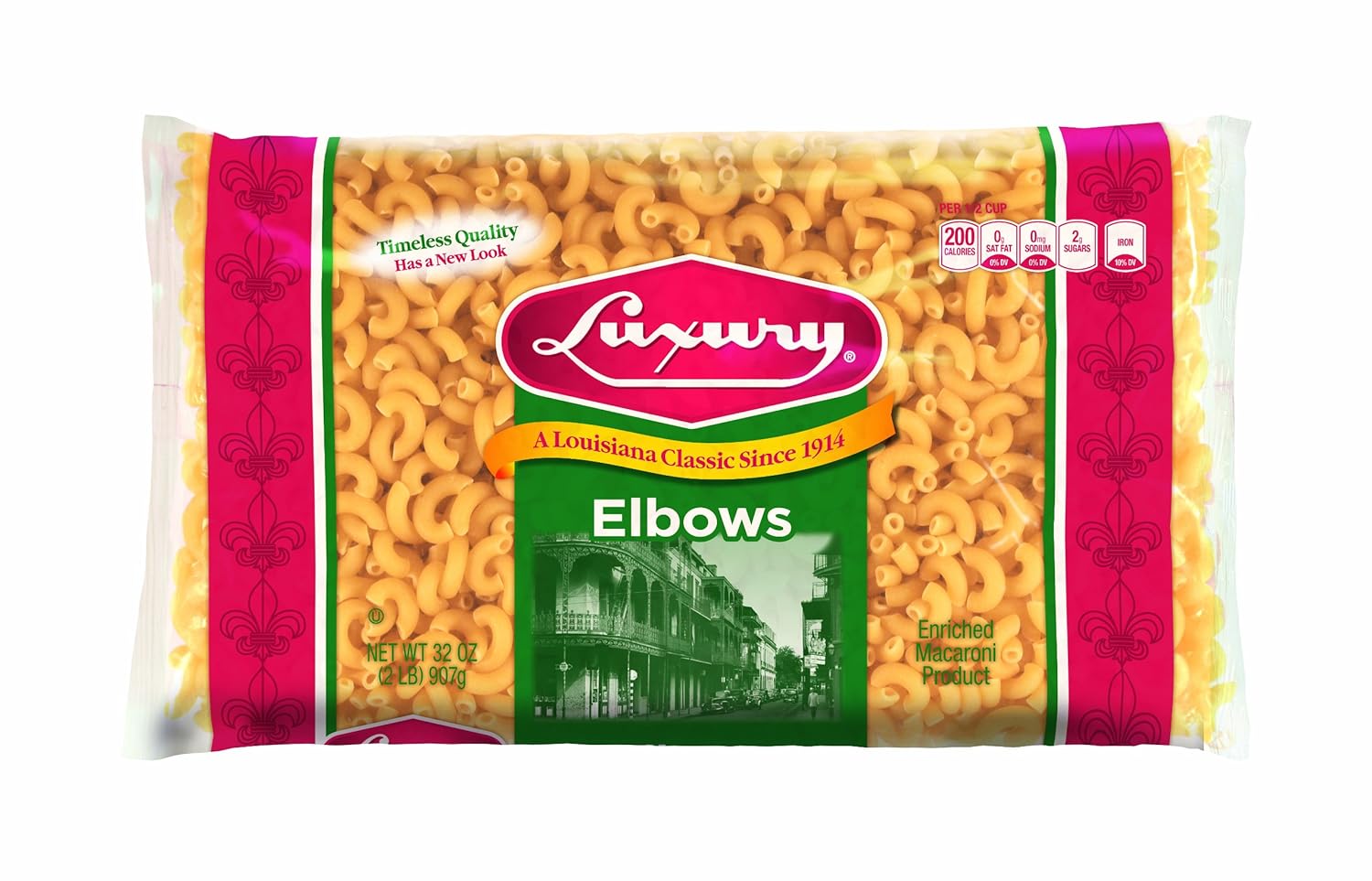 luxury elbow macaroni, 32-ounce (pack of 6)